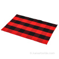 Coton Buffalo Plaid Door tapis noir noir